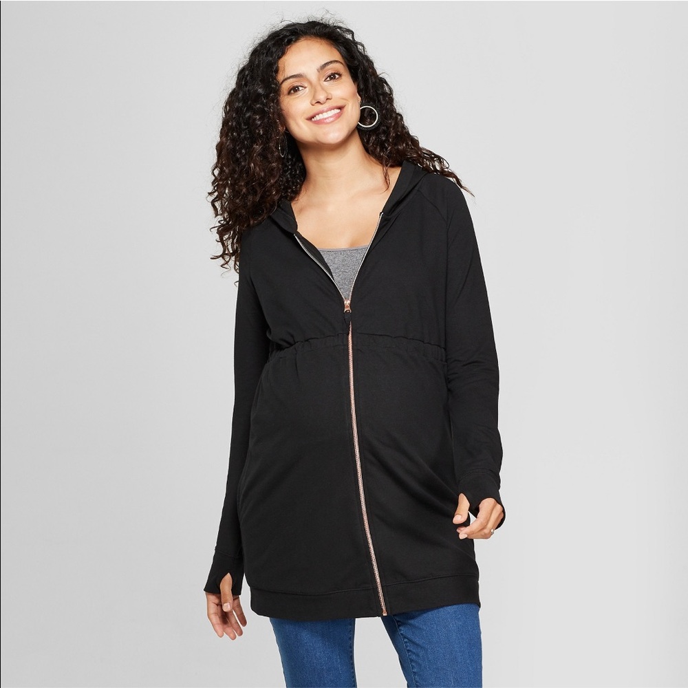 Black maternity hoodie